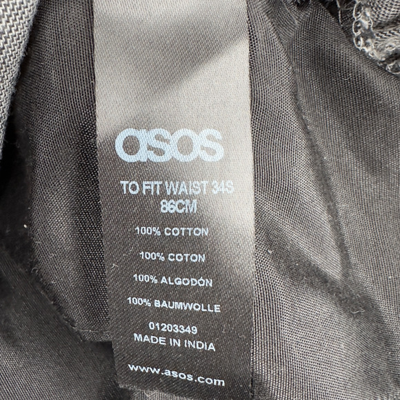 ASOS Gray Dress Pants With Belt Loops Side Pockets Cotton Mens Size 34W 30L - Picture 5 of 9